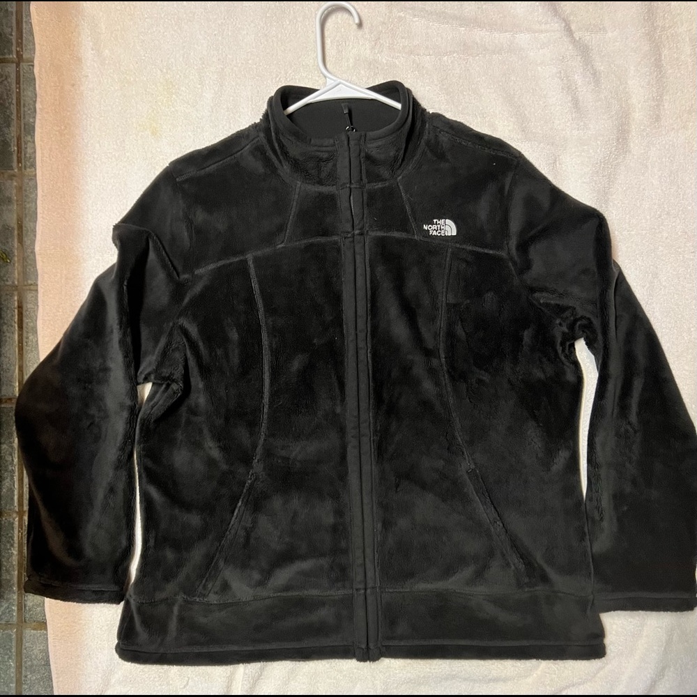 North Face Womens Black fleece Zip Jacket XXL